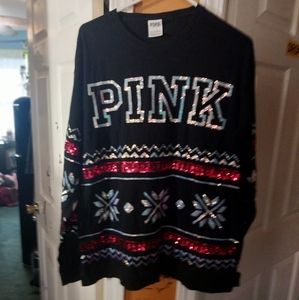 Pink Christmas top by Victoria's secret
